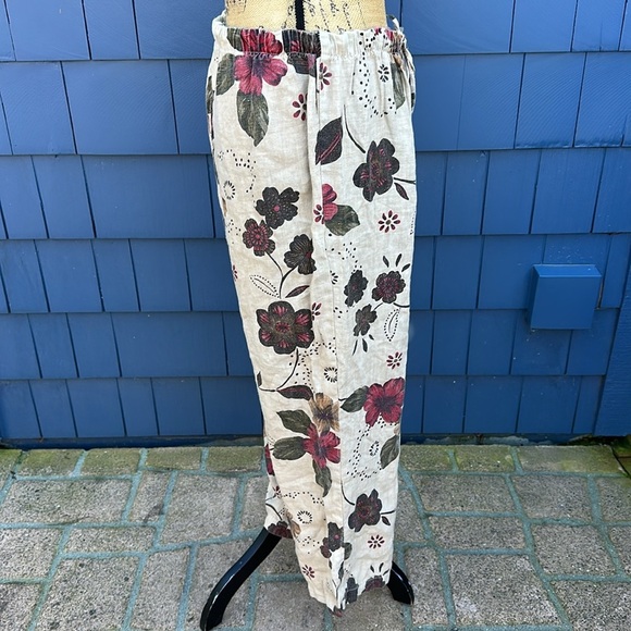 💚🤎💚Hot Cotton Marc Ware large linen pants flax floral - Picture 4 of 9
